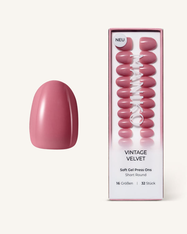 Vintage Velvet (Short, Round) - Soft Gel Press Ons