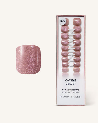 Cat Eye Velvet (Extra Short, Square) - Soft Gel Press Ons