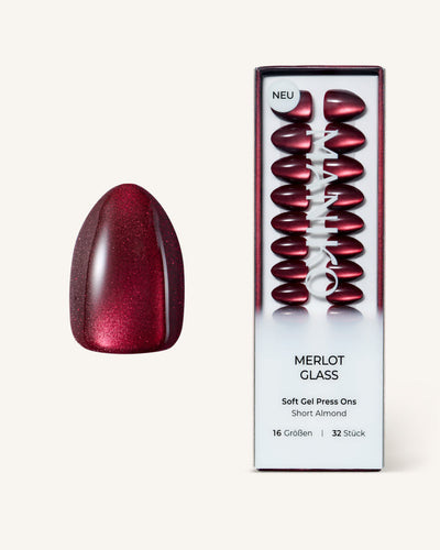 Merlot Glass (Short, Almond) - Soft Gel Press Ons