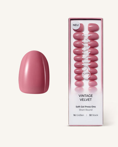 Vintage Velvet (Short, Round) - Soft Gel Press Ons