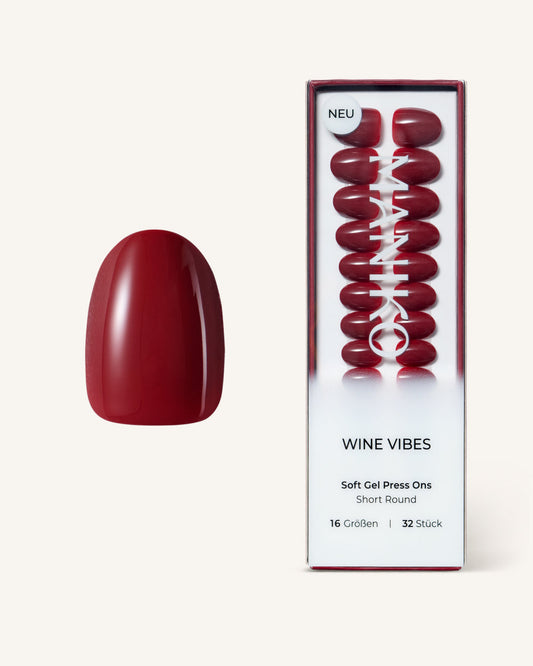 Wine Vibes (Short, Round) - Soft Gel Press Ons