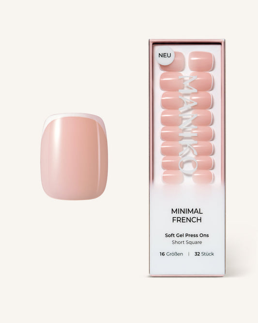 Minimal French (Short, Square) - Soft Gel Press Ons